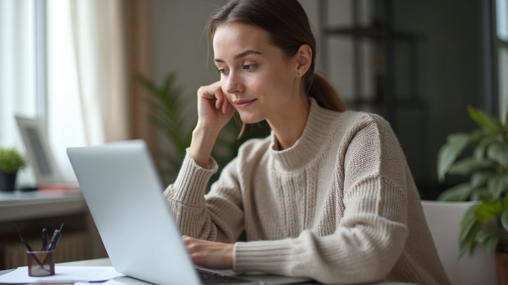 Osoba siedząca przy biurku z laptopem, studiująca wykresy finansowe